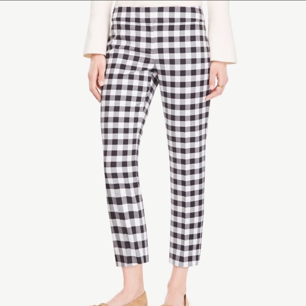 Ann Taylor Gingham The Petite Crop Pant